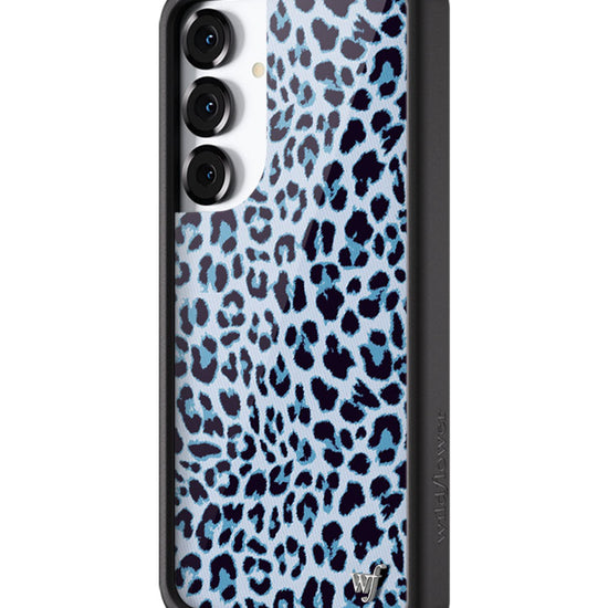 Wildflower Galaxy S25 case Plus Blue Meow Leopard Cute