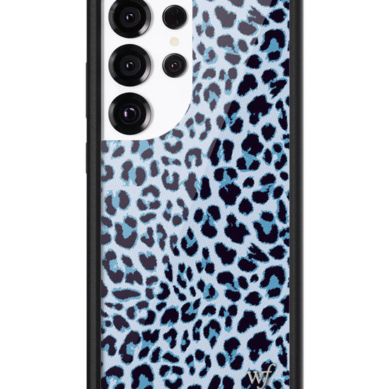Wildflower Galaxy S25 case Ultra Blue Meow Leopard Cute