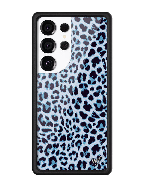 Wildflower Galaxy S25 case Ultra Blue Meow Leopard Cute