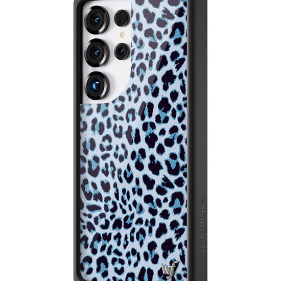 Wildflower Galaxy S25 case Ultra Blue Meow Leopard Cute
