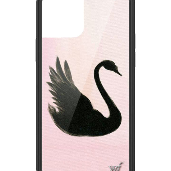 Wildflower iPhone case 12/12 Pro Black Swan Pink Cute