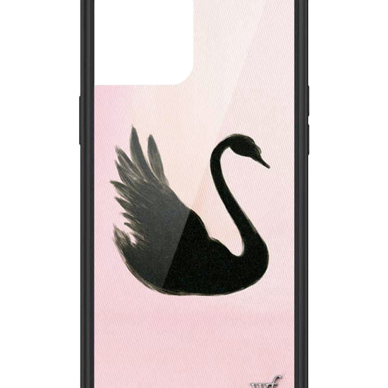 Wildflower iPhone case 12 Pro Max Black Swan Pink Cute