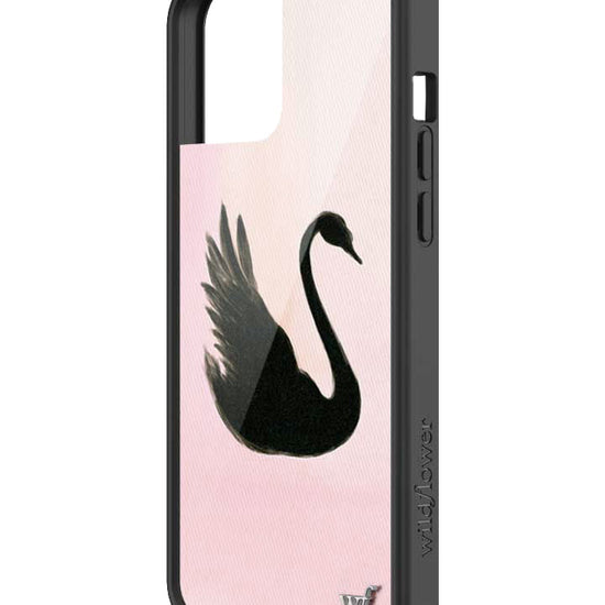 Wildflower iPhone case 12 Pro Max Black Swan Pink Cute