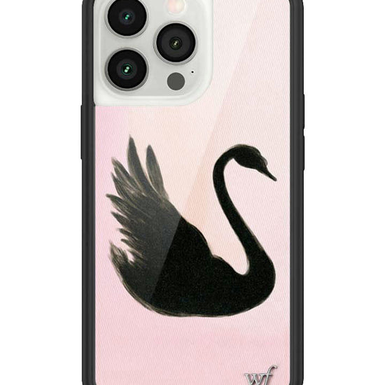 Wildflower iPhone case 13 Pro Black Swan Pink Cute
