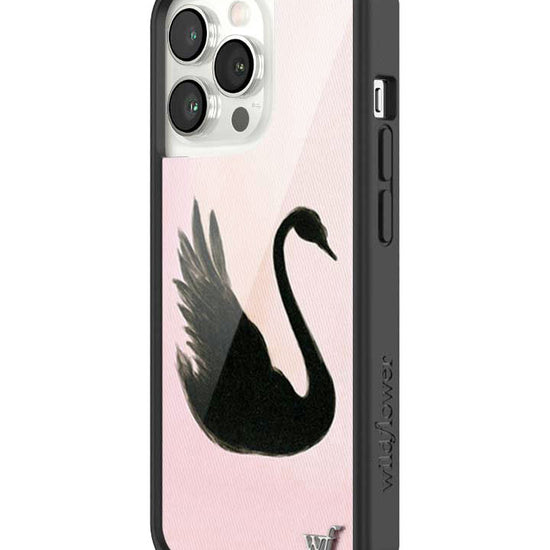 Wildflower iPhone case 13 Pro Black Swan Pink Cute