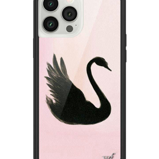 Wildflower iPhone case 13 Pro Max Black Swan Pink Cute