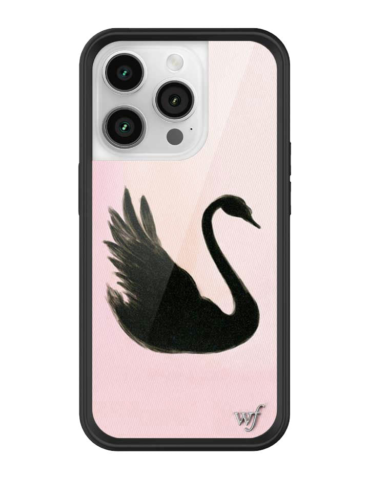 Wildflower iPhone case 14 Pro Black Swan Pink Cute