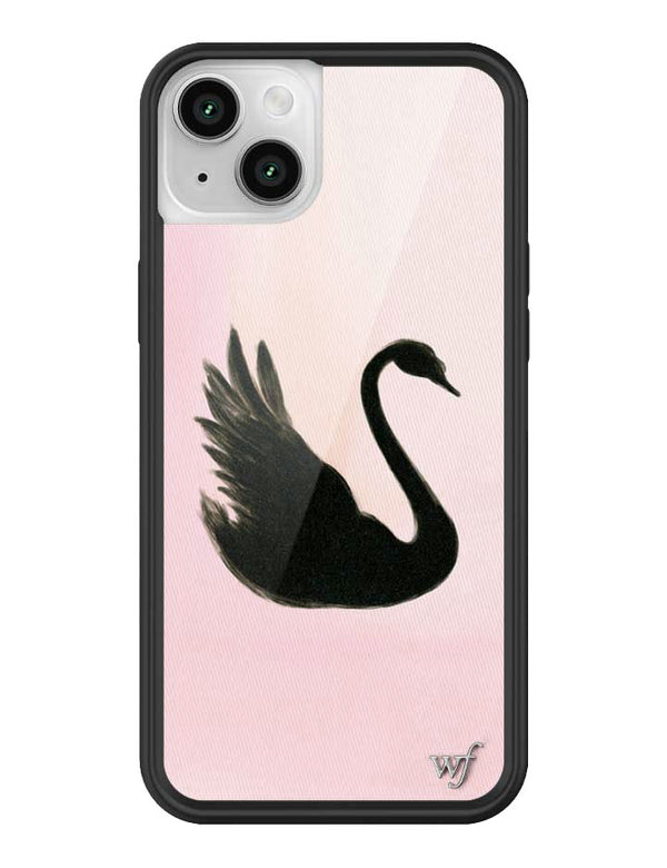 Wildflower iPhone case 14 Plus Black Swan Pink Cute