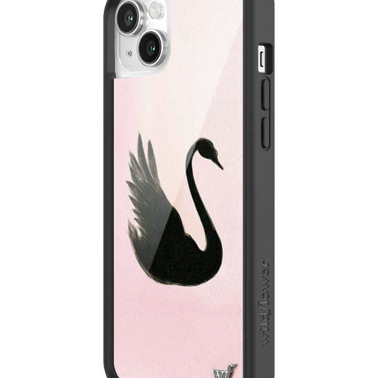 Wildflower iPhone case 14 Plus Black Swan Pink Cute