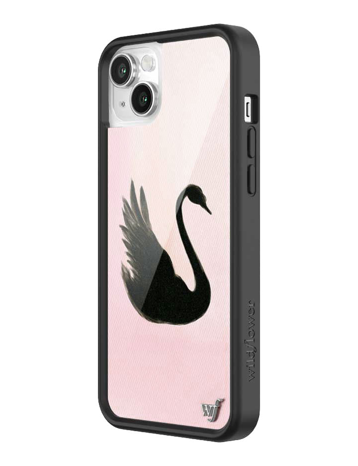 Wildflower iPhone case 14 Plus Black Swan Pink Cute