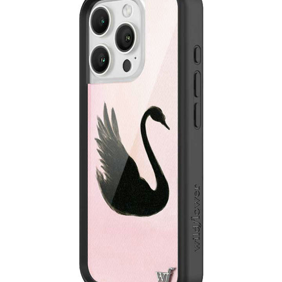 Wildflower iPhone case 16 Pro Black Swan Pink Cute