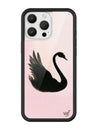 Wildflower iPhone case 16 Pro Max Black Swan Pink Cute