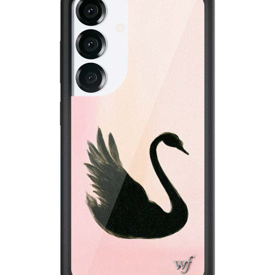 Wildflower Galaxy S25 case Black Swan Pink Cute