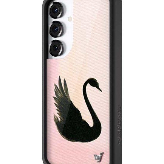 Wildflower Galaxy S25 case Black Swan Pink Cute