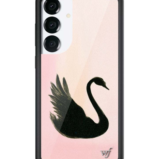 Wildflower Galaxy S25 case Plus Black Swan Pink Cute