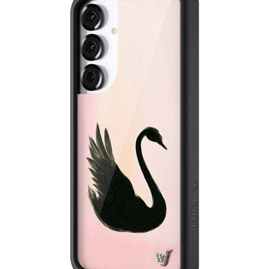 Wildflower Galaxy S25 case Plus Black Swan Pink Cute