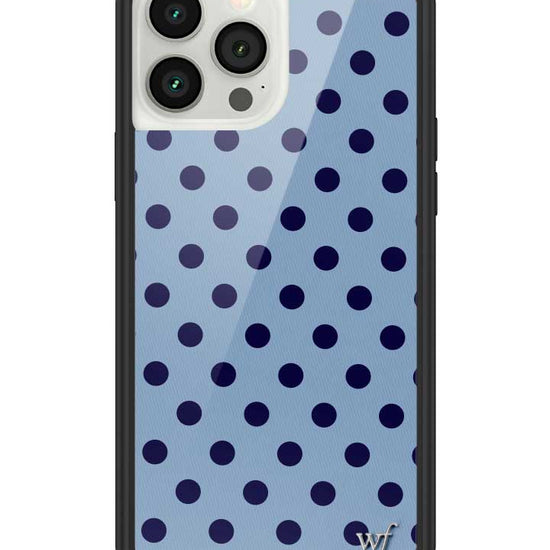 Wildflower iPhone case 13 Pro Max Polka Dot | Blue and Navy Blue Cute