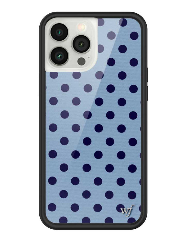 Wildflower iPhone case 13 Pro Max Polka Dot | Blue and Navy Blue Cute