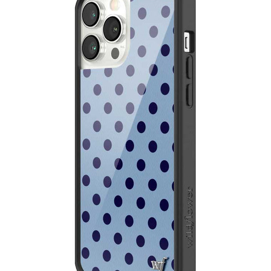 Wildflower iPhone case 13 Pro Max Polka Dot | Blue and Navy Blue Cute