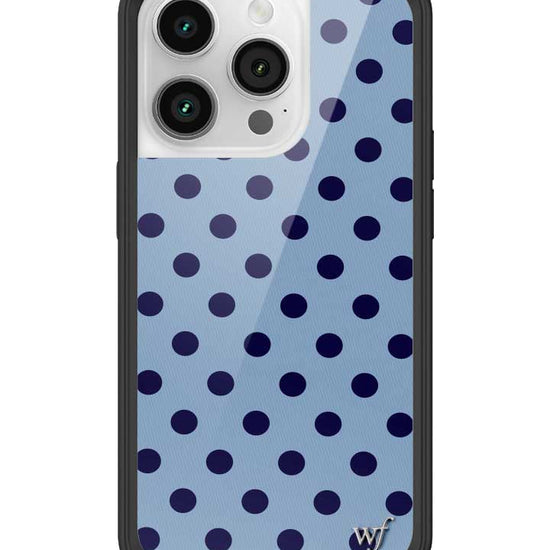 Wildflower iPhone case 14 Pro Polka Dot | Blue and Navy Blue Cute
