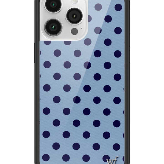 Wildflower iPhone case 14 Pro Max Polka Dot | Blue and Navy Blue Cute