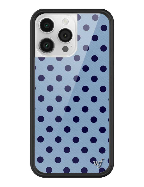Wildflower iPhone case 14 Pro Max Polka Dot | Blue and Navy Blue Cute