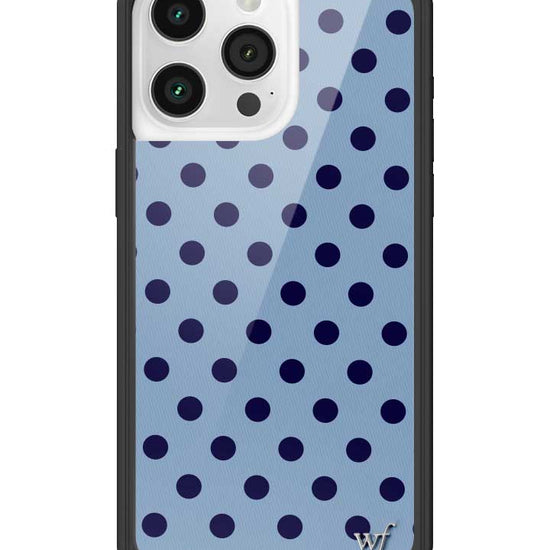 Wildflower iPhone case 15 Pro Max Polka Dot | Blue and Navy Blue Cute