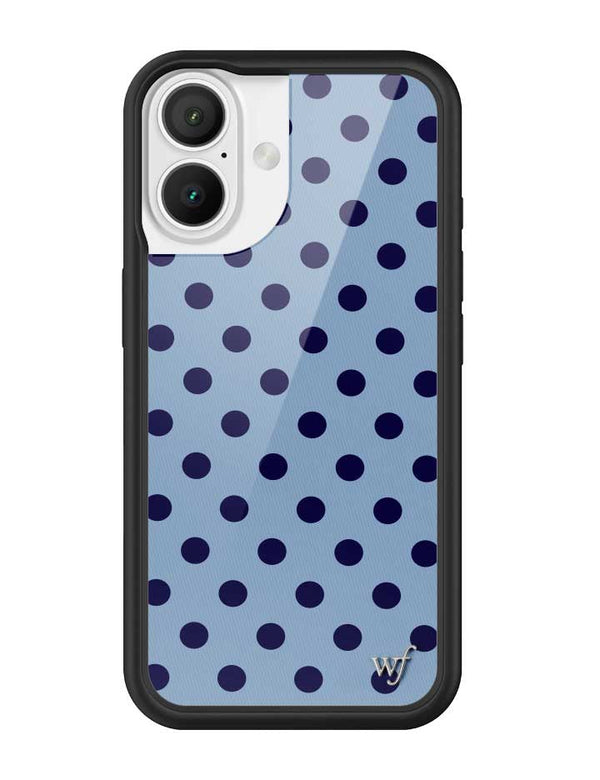 Wildflower iPhone case 16 Polka Dot | Blue and Navy Blue Cute