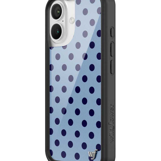 Wildflower iPhone case 16 Polka Dot | Blue and Navy Blue Cute
