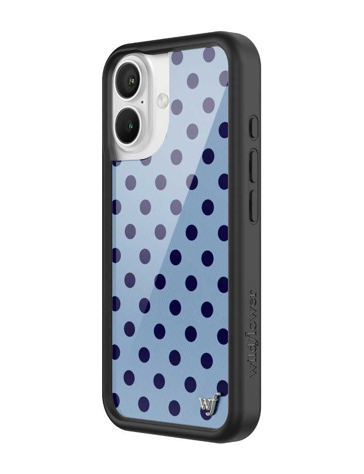 Wildflower iPhone case 16 Polka Dot | Blue and Navy Blue Cute