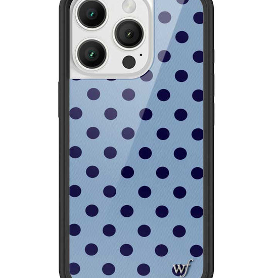 Wildflower iPhone case 16 Pro Polka Dot | Blue and Navy Blue Cute