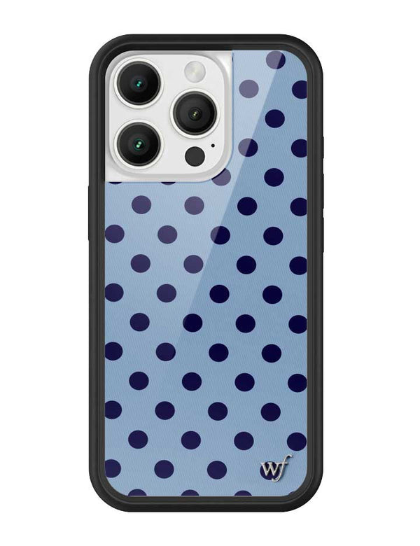 Wildflower iPhone case 16 Pro Polka Dot | Blue and Navy Blue Cute