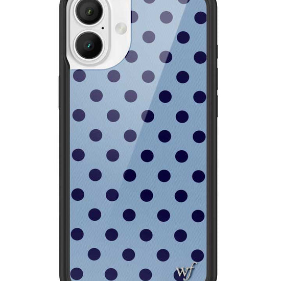 Wildflower iPhone case 16 Plus Polka Dot | Blue and Navy Blue Cute