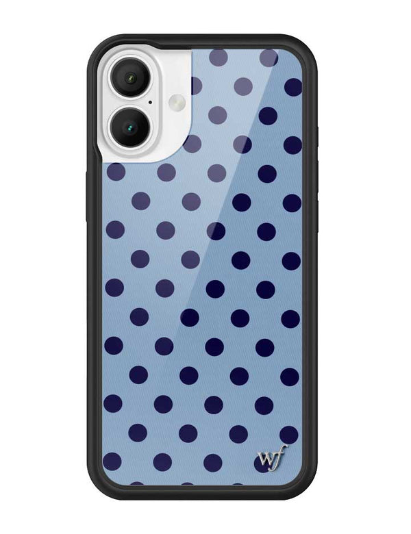 Wildflower iPhone case 16 Plus Polka Dot | Blue and Navy Blue Cute