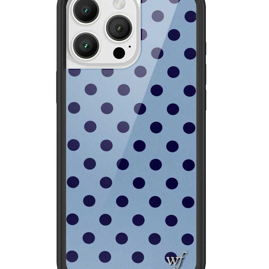 Wildflower iPhone case 16 Pro Max Polka Dot | Blue and Navy Blue Cute