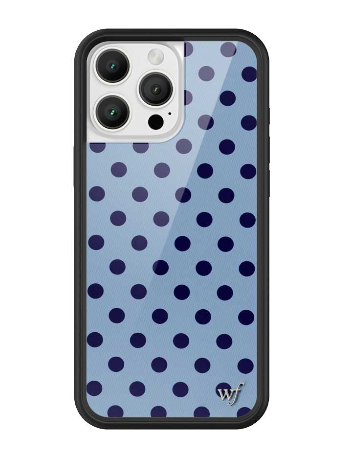 Wildflower iPhone case 16 Pro Max Polka Dot | Blue and Navy Blue Cute