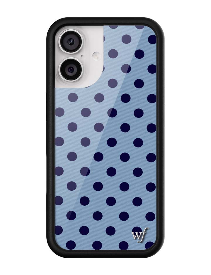 Wildflower iPhone case 17 Polka Dot | Blue and Navy Blue Cute