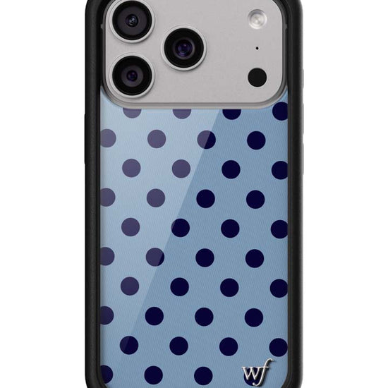 Wildflower iPhone case 17 Pro Polka Dot | Blue and Navy Blue Cute