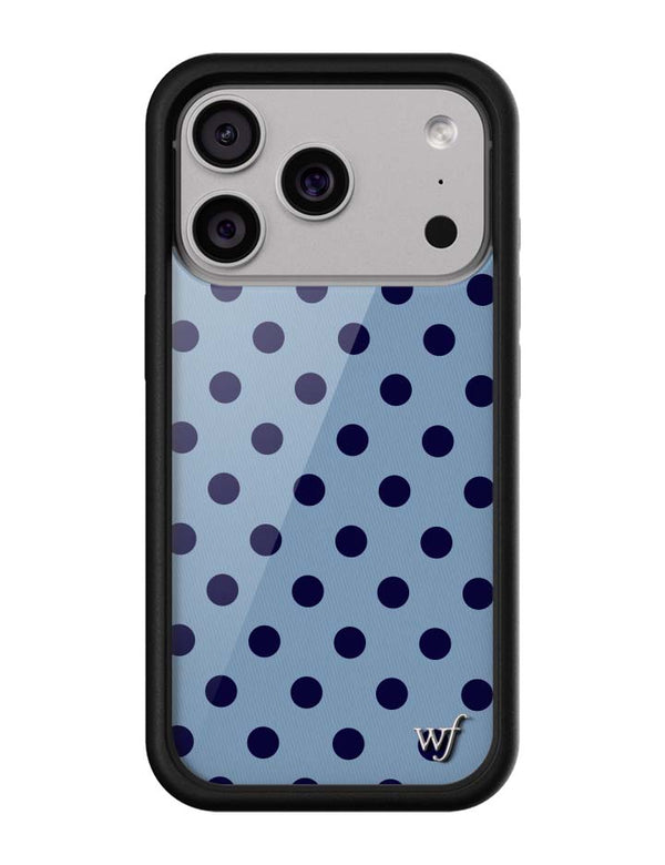 Wildflower iPhone case 17 Pro Polka Dot | Blue and Navy Blue Cute