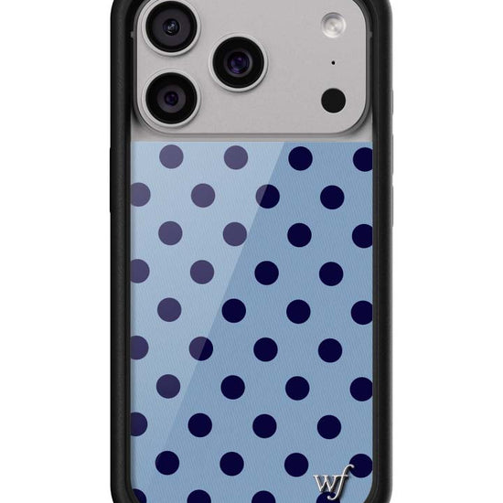 Wildflower iPhone case 17 Pro Polka Dot | Blue and Navy Blue Cute