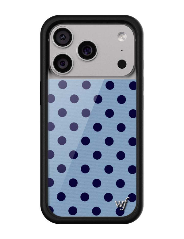 Wildflower iPhone case 17 Pro Polka Dot | Blue and Navy Blue Cute