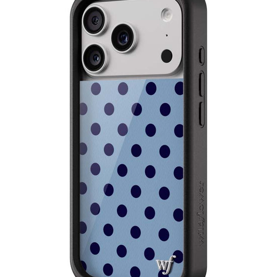 Wildflower iPhone case 17 Pro Polka Dot | Blue and Navy Blue Cute