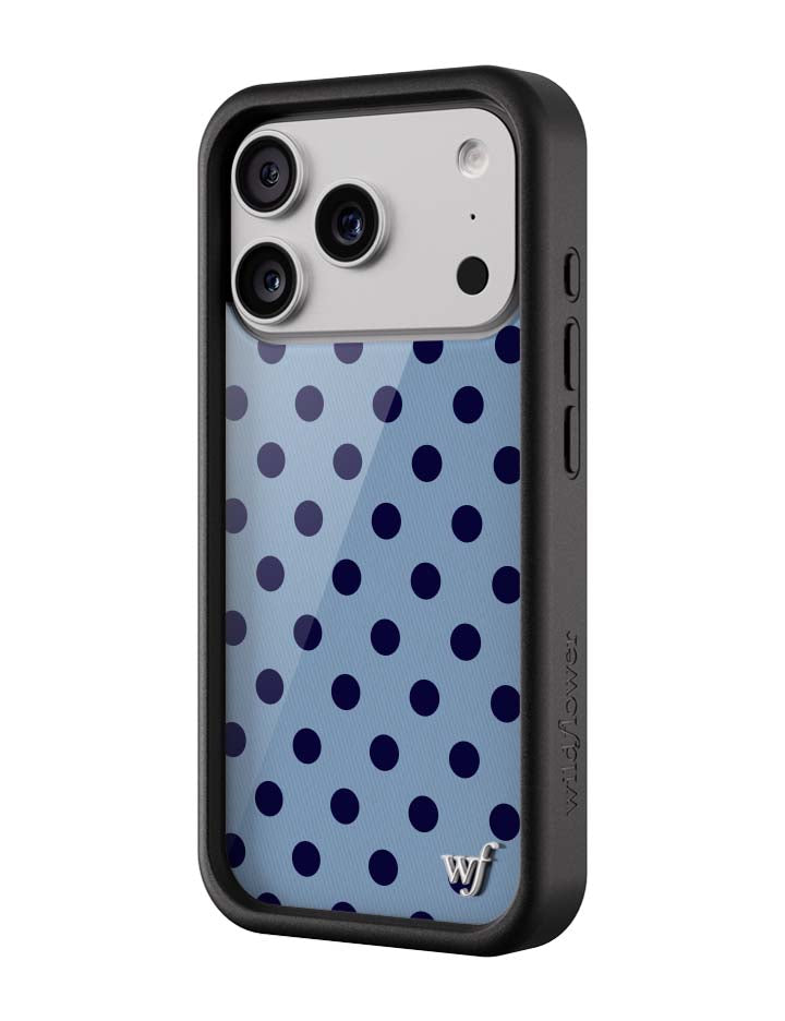 Polka Dot | Blue and Navy Blue iPhone 17 Pro Case – Wildflower Cases