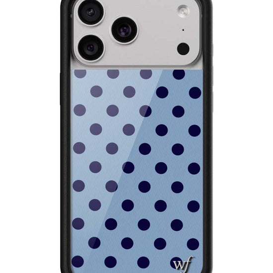 Wildflower iPhone case 17 Pro Max Polka Dot | Blue and Navy Blue Cute