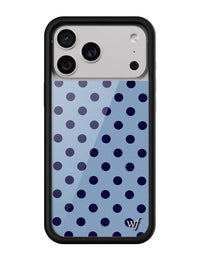 Wildflower iPhone case 17 Pro Max Polka Dot | Blue and Navy Blue Cute