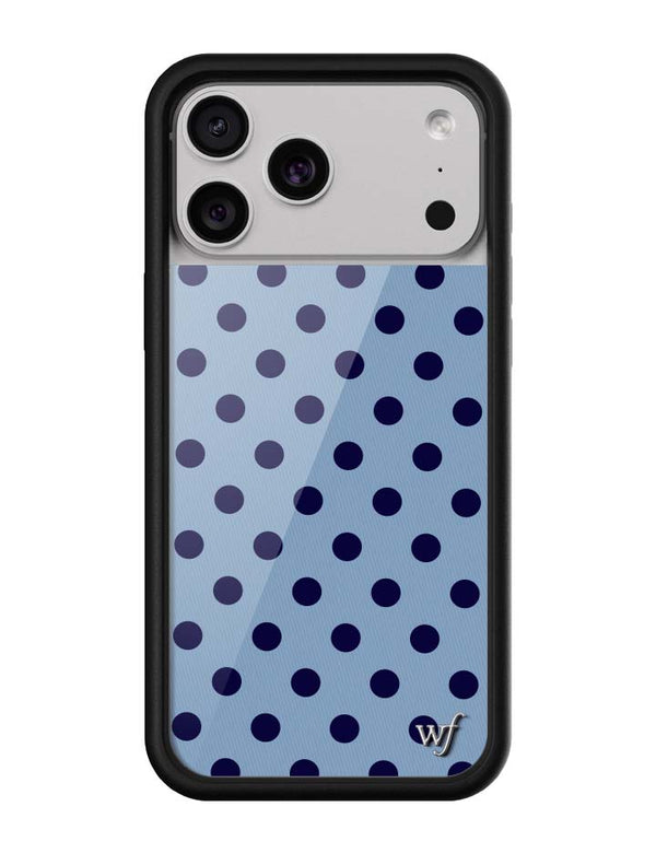 Wildflower iPhone case 17 Pro Max Polka Dot | Blue and Navy Blue Cute