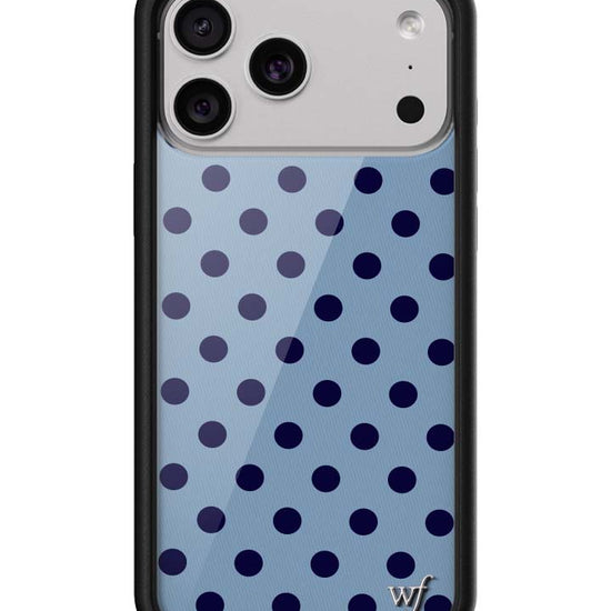 Wildflower iPhone case 18 Pro Max Polka Dot | Blue and Navy Blue Cute