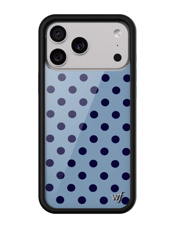 Wildflower iPhone case 18 Pro Max Polka Dot | Blue and Navy Blue Cute