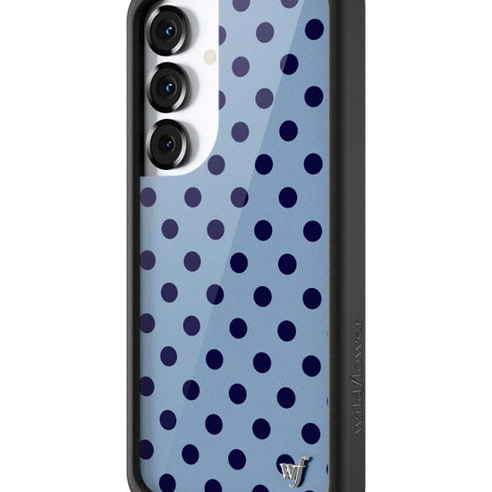 Wildflower Galaxy S25 case Polka Dot Blue and Navy Blue Cute