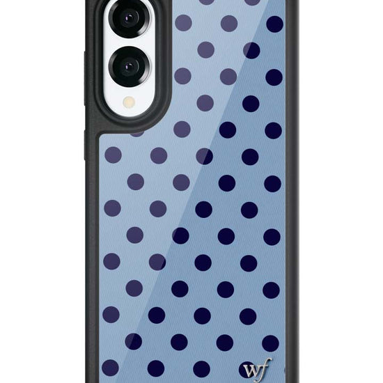 Wildflower Galaxy S25 case Edge Polka Dot Blue and Navy Blue Cute